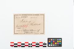 Etikett zu Eisenpilzknaufschwert (NHMW-PRAE-025265)